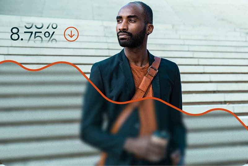 Person with financial graph